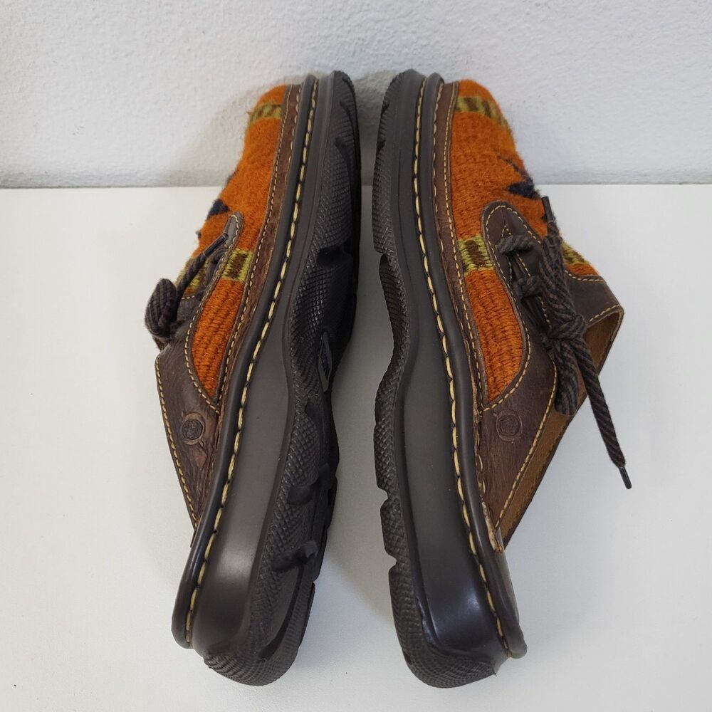 BORN Clogs Womens 9 Orange Wool Southwestern Slip On Comfort Colorful - Picture 9 of 10